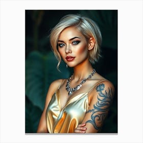 Beautiful Young Woman With Tattoos Toile