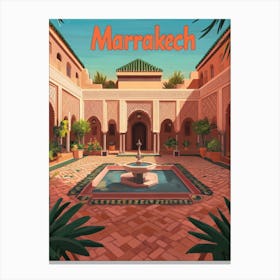 Aihrgdesign A Mid Century Modern Travel Poster For Marrakech Canvas Print