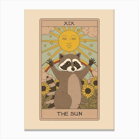 The Sun   Raccoons Tarot Canvas Print