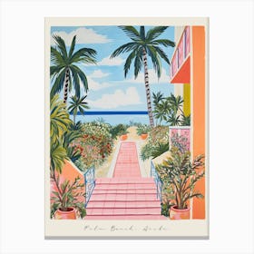 Poster Of Palm Beach, Aruba, Matisse And Rousseau Style 3 Canvas Print