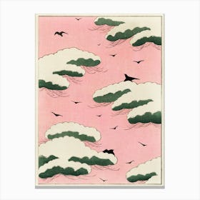 Pink Sky Illustration, Shin Bijutsukai Canvas Print