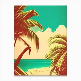 Cayo Coco Cuba Vintage Sketch Tropical Destination Canvas Print