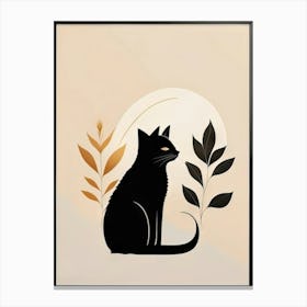 black cat mininalist portrait 10 Canvas Print