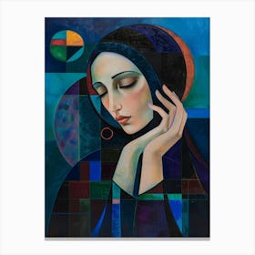 Woman With Her Hand On Her Face Canvas Print