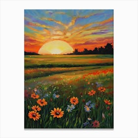 Sunset In The Meadow 38 Canvas Print