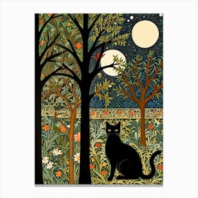 William Morris Cat In The Moonlight 14 Canvas Print