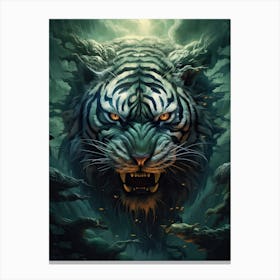 Tiger Art In Surrealism Style 3 Canvas Print