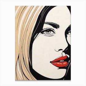 Woman Portrait Face Pop Art (48) Canvas Print