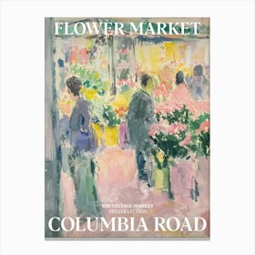 Vintage Flower Market Painting Columbia Road London 2 Canvas Print