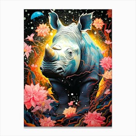 Rhino In Space 1 Canvas Print