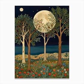 William Morris Moonlight In The Woods 103 Canvas Print