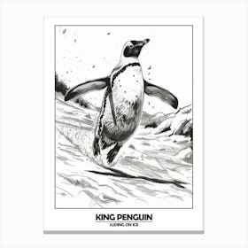 Penguin Sliding On Ice Poster 7 Canvas Print
