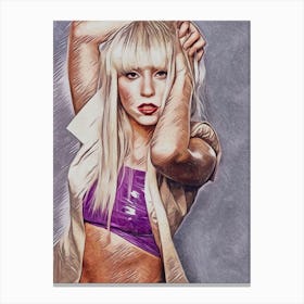 Lady Gaga art print wall Canvas Print