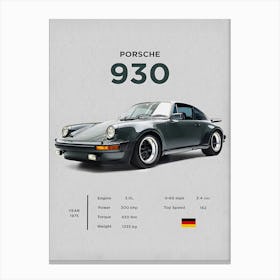 Porsche 930 Turbo 1 Canvas Print