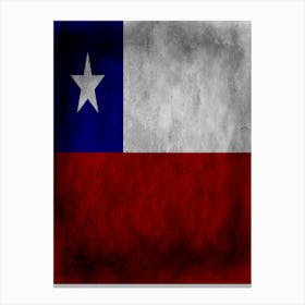 Chile Flag Texture Canvas Print