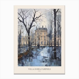 Winter City Park Poster Villa Doria Pamphili Rome Italy 3 Canvas Print