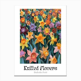 Knitted Flowers Daffodils Field 6 Canvas Print