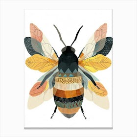 Colourful Insect Illustration Bee 17 Canvas Print