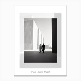 Poster Of Riyadh, Saudi Arabia, Black And White Old Photo 2 Canvas Print