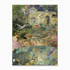 Pond Monet Fairies Scrapbook Collage 1 Canvas Print