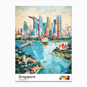 Singapore, Geometric Illustration 2 Poster Canvas Print