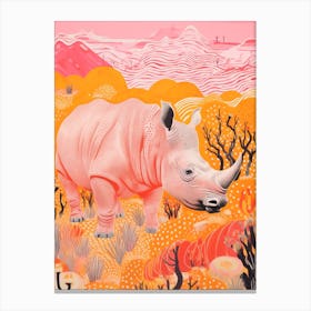 Polka Dot Rhino 1 Canvas Print