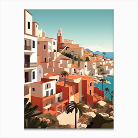 Ibiza, Spain, Flat Illustration 1 Canvas Print