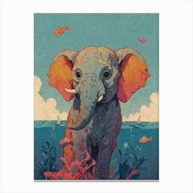 Elephant In The Sea Canvas Print Canvas Print