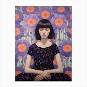 Girl In Purple Canvas Print