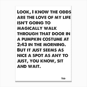 How I Met Your Mother, Ted, Quote, Magically Walk Through That Door, Wall Print, Wall Art, Print, Canvas Print