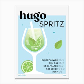 Hugo Spritz in Blue Cocktail Recipe Canvas Print