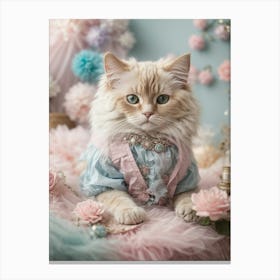 Shabby Chic Cat Canvas Print