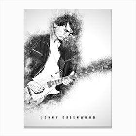 Jonny Greenwood Guitarist Sketch Canvas Print