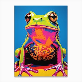 Colourful Vivid Pop Art Frog 3 Canvas Print