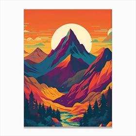 Mountain Landscape Art Canvas Print