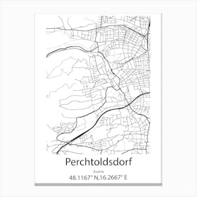 Perchtoldsdorf,Austria Minimalist Map Canvas Print