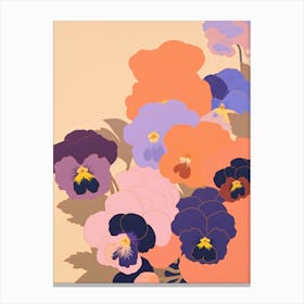 Pansies Flower Big Bold Illustration 1 Canvas Print