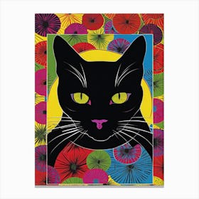 Beautiful Black Cat for good Luck Canvas Print