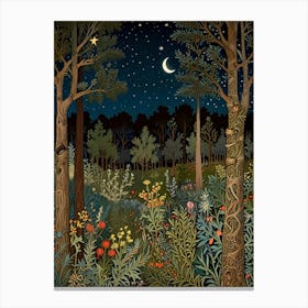 William Morris Night In The Forest 18 Canvas Print