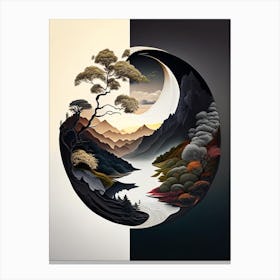 Landscapes 19, Yin and Yang Illustration Canvas Print