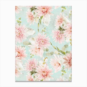 Blush Pastel Summer Chrysantems Canvas Print