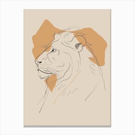 Lion Head - Boho, Line Art 2 Canvas Print