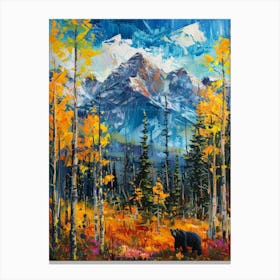 Bear In The Fall Canvas Print