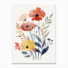 Watercolor Flowers, Minimalism Canvas Print