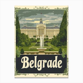 Aihrgdesign A Mid Century Modern Travel Poster For Belgrade 4 Canvas Print