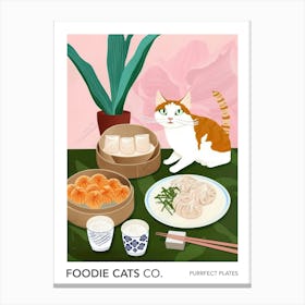 Foodie Cats Co Cat And Dim Sum 2 Canvas Print