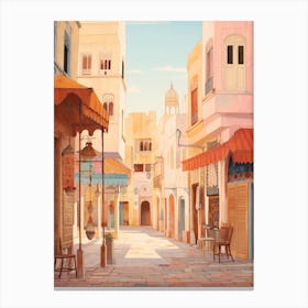 Casablanca Morocco 2 Vintage Pink Travel Illustration Canvas Print