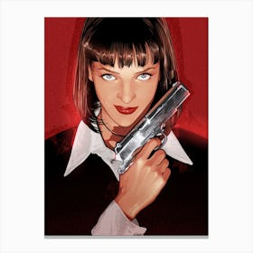 Pulp Fiction Tarantino Mia Gun II Canvas Print