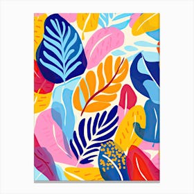 Tropical Leaves Seamless Pattern, Inspired by Matisse Canvas Print