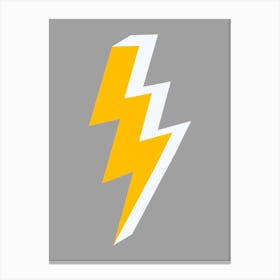 Lightning Bolt Triple Grey and Yellow Canvas Print